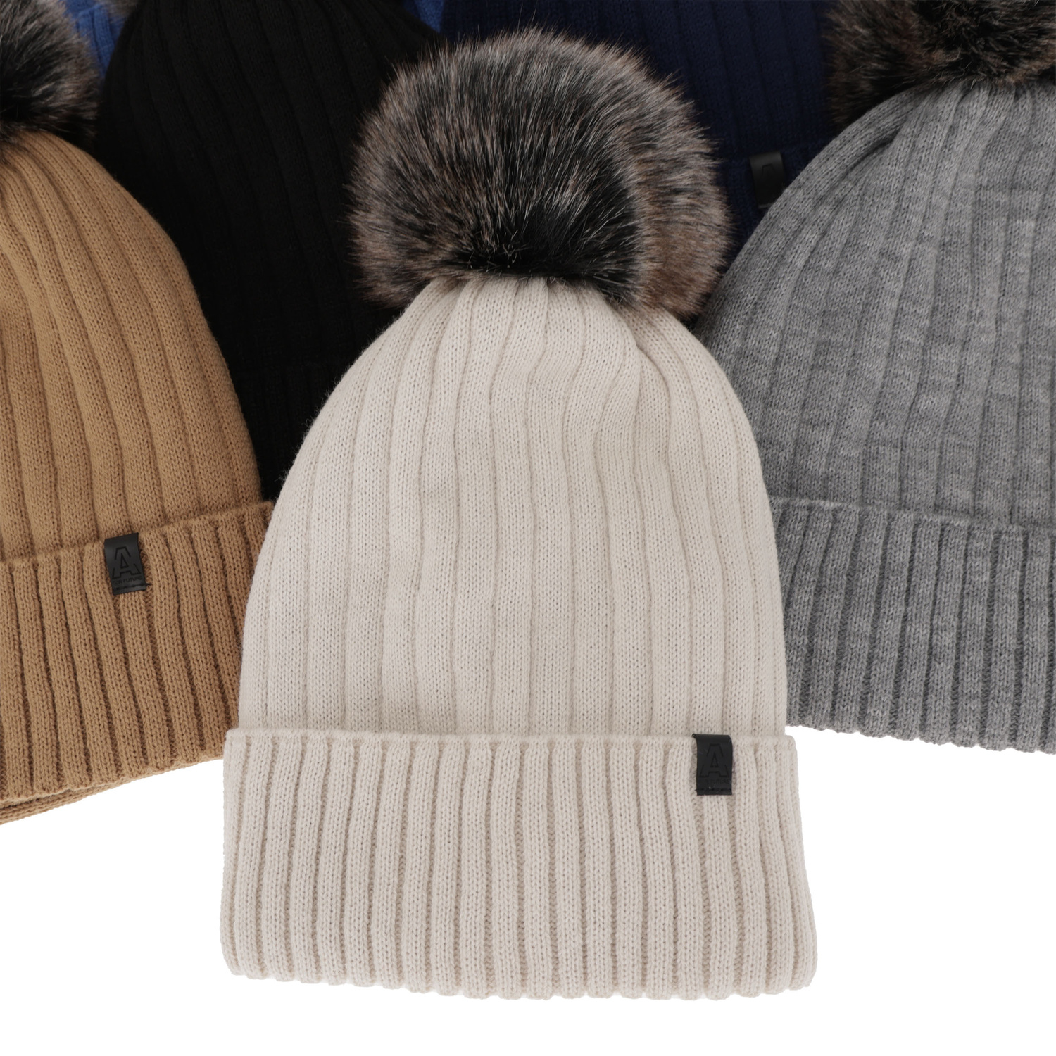 Set de iarnă pentru băieți: Căciulă și fular circular gri cu pompon Relax