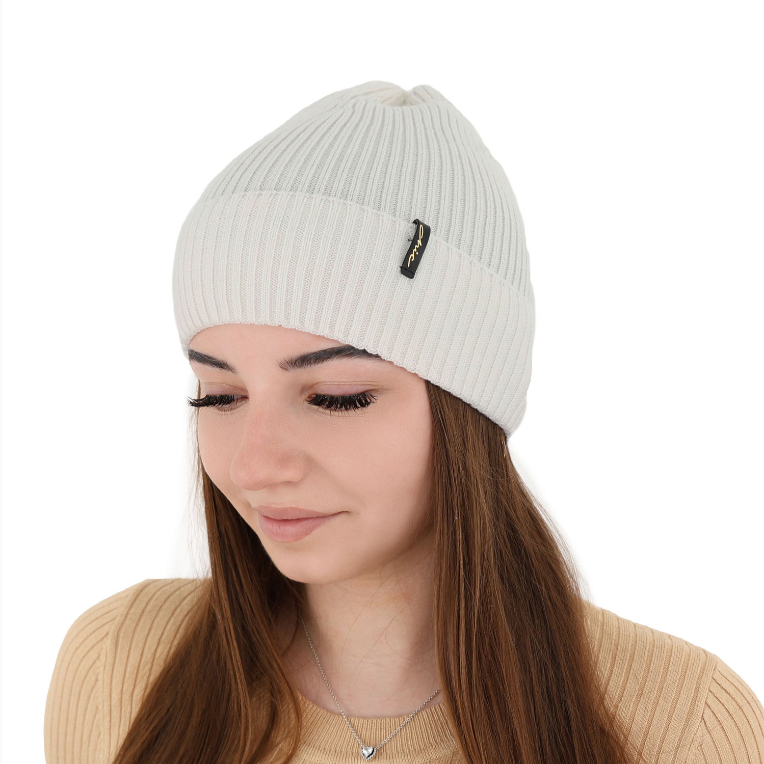 Căciulă de iarnă pentru femei albastră 100% lână merino extra fină Megan