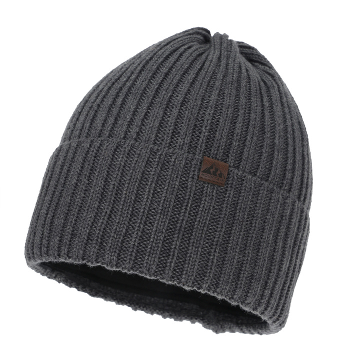 Căciulă de iarnă pentru bărbați, gri, cu lână merino, Huno