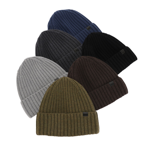 Căciulă de iarnă pentru bărbați gri 100% lână merino extra fină Nathan