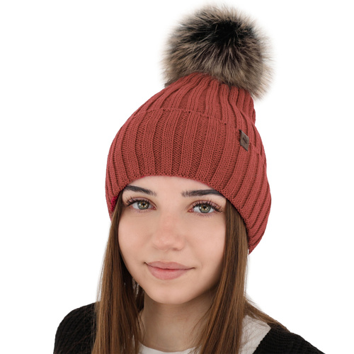 Căciulă de iarnă pentru femei, gri, lână merino Texa