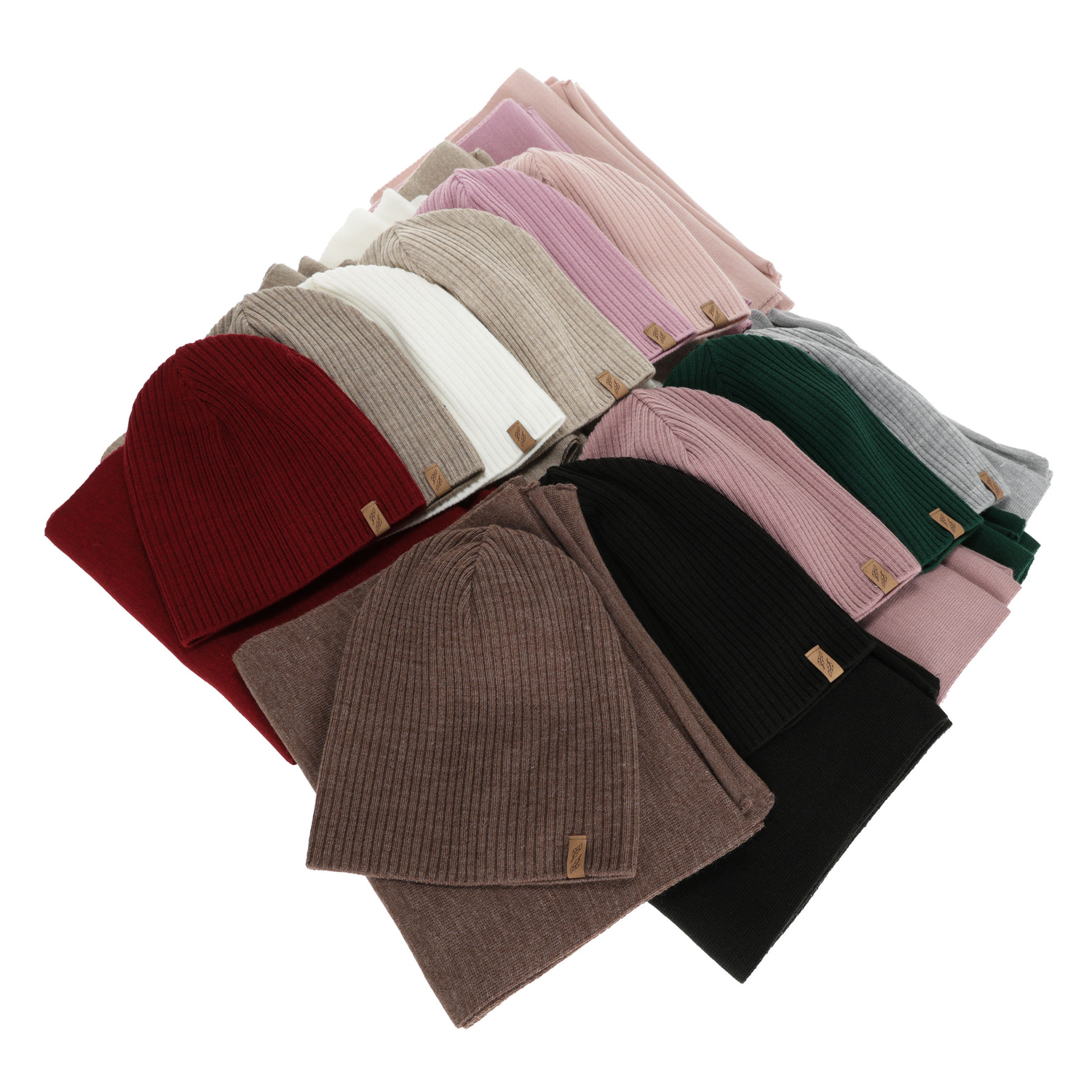 Set de iarnă pentru femei: căciulă și fular, beige, Fena