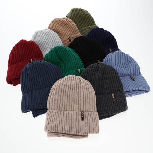 Set de iarnă pentru băieți: Căciulă și fular circular, kaki, 100% lână merino, Gizmo