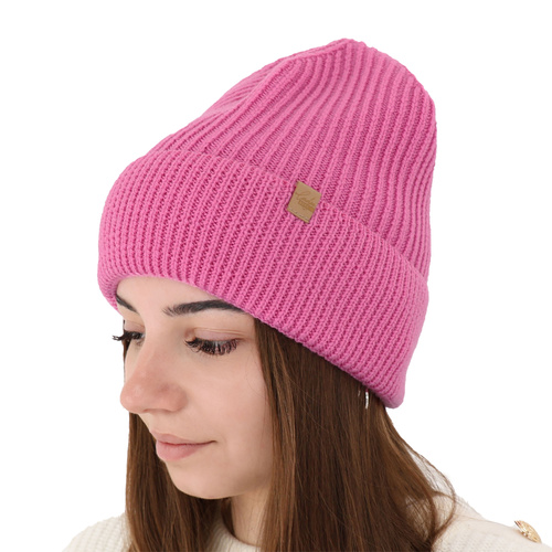 Căciulă de iarnă pentru femei, roz, 100% lână merino, Isla