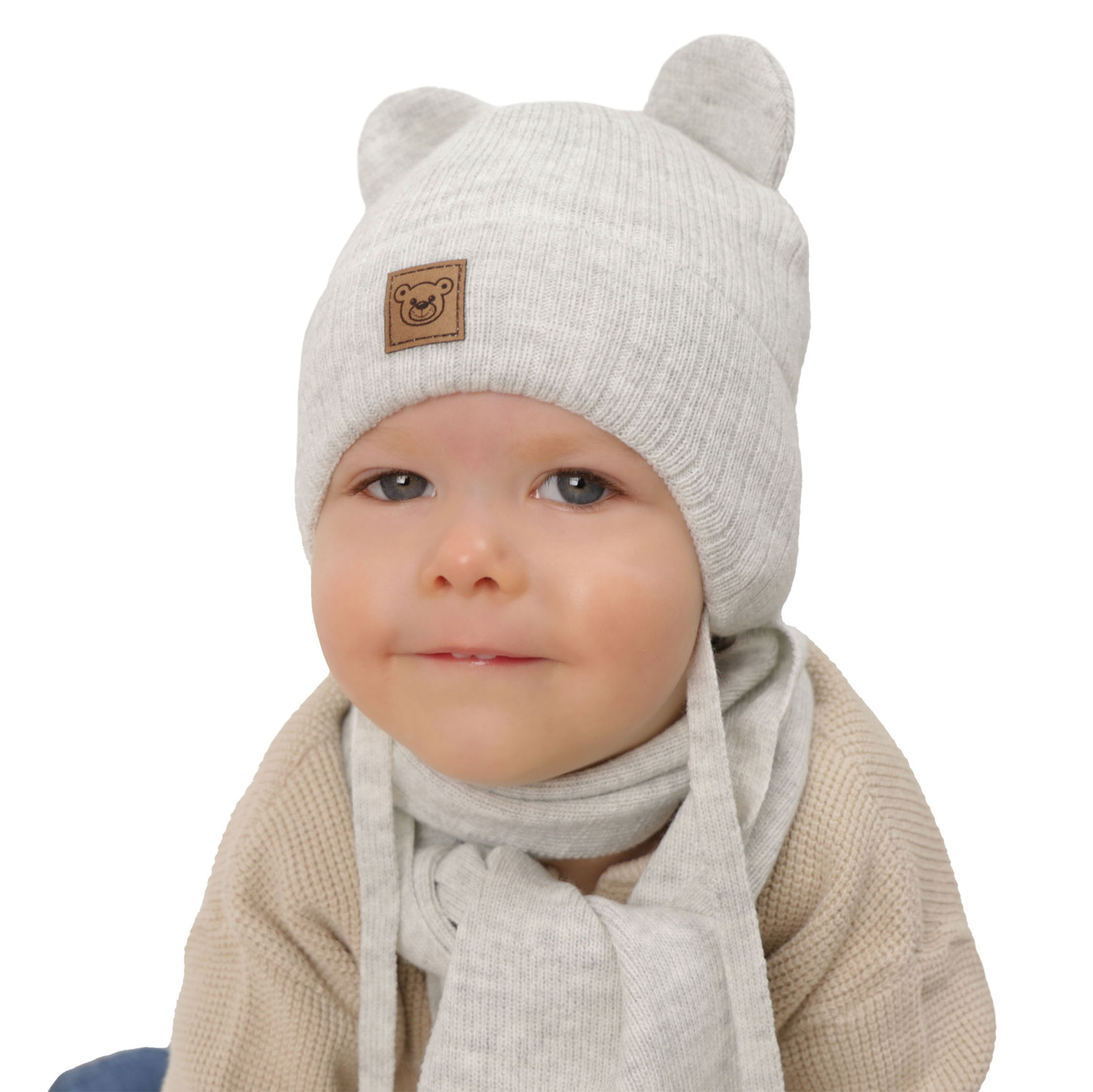 Set de iarnă pentru băieți: Căciulă și fular albastru Anthony