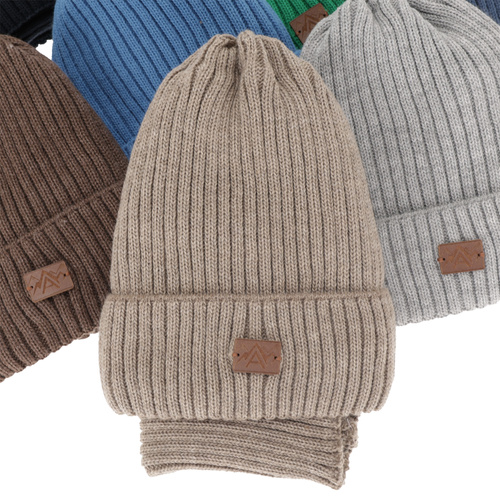 Set de iarnă pentru băieți: Căciulă și fular circular albastru marin Fargo