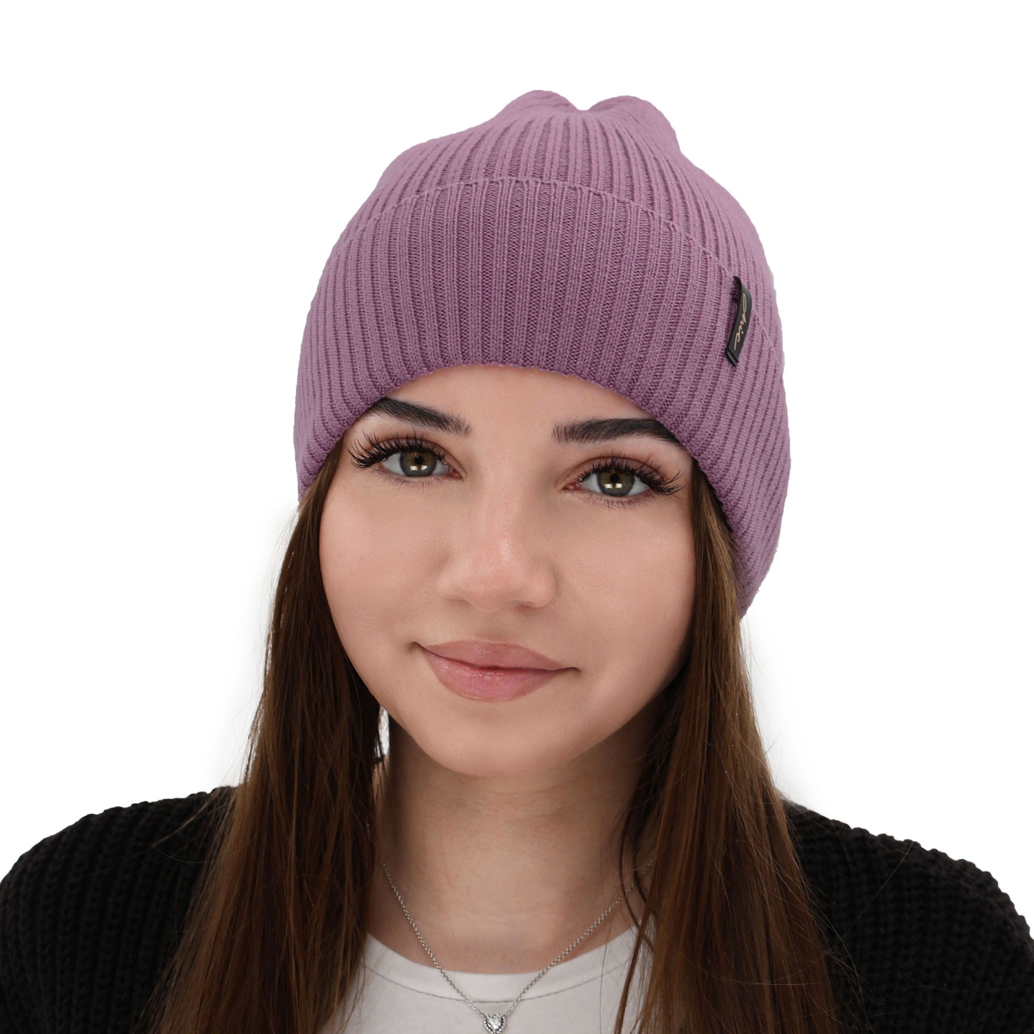 Căciulă de iarnă pentru femei roz 100% lână merino extra fină Megan
