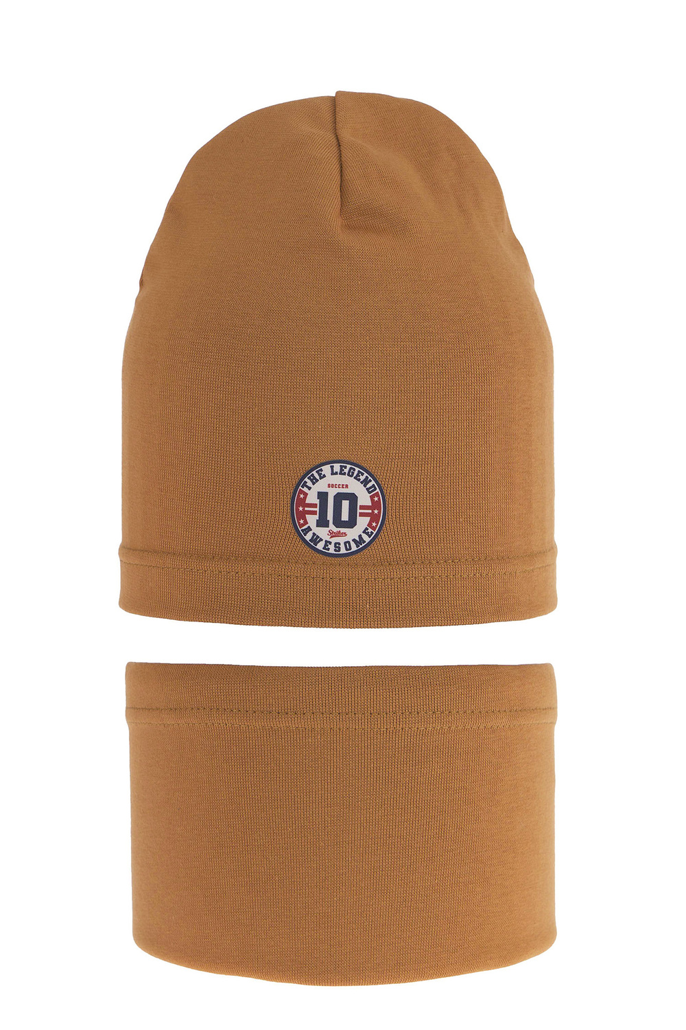 Set primăvară-toamnă pentru băieți: Căciulă și fular circular camel Bingo