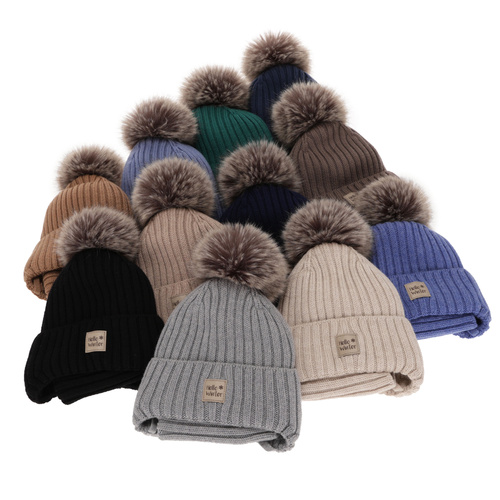 Set de iarnă pentru băieți: Căciulă și fular circular albastru marin din 100% lână merino extra fină, căptușită cu polar din lână Morti