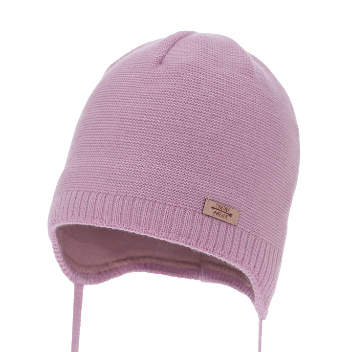 Căciulă de primăvară-toamnă pentru fete, mov, cu urechi, Svenja