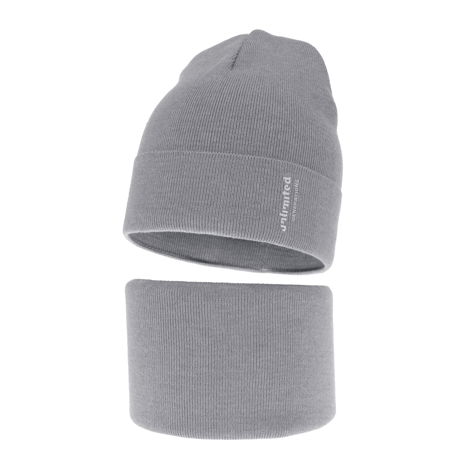 Set primăvară-toamnă pentru băieți: Căciulă și fular circular, cu bumbac, gri Timothe