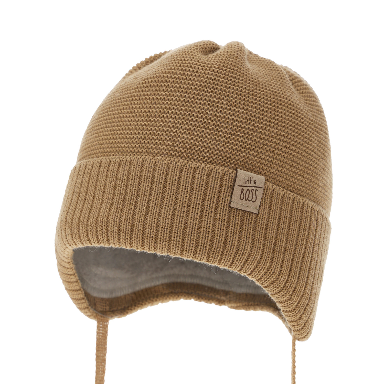 Căciulă de iarnă pentru băieți camel cu lână merino Darsi