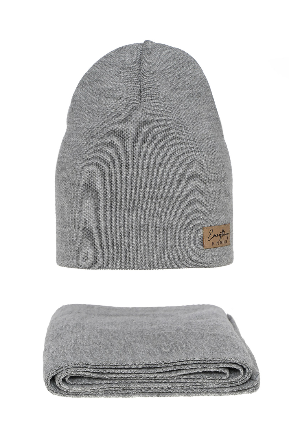 Set de primăvară-toamnă pentru femei: căciulă și fular gri Zula