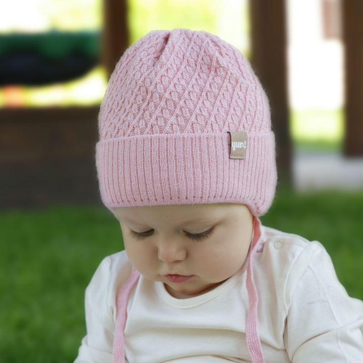 Căciulă de primăvară-toamnă pentru fete violet cu urechi Dafia