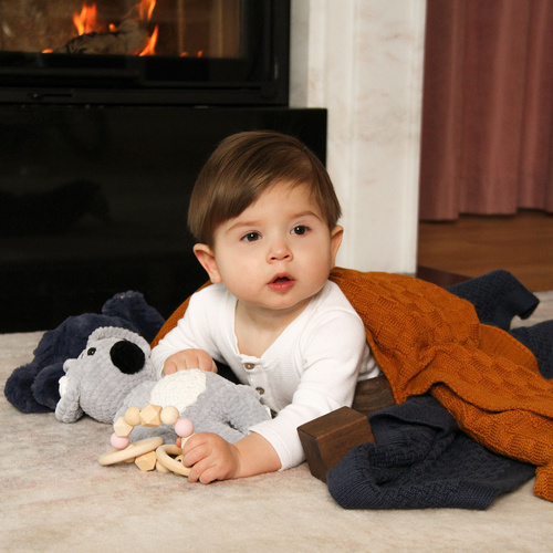 Pătură din bambus - bumbac pentru bebeluși gri Pony