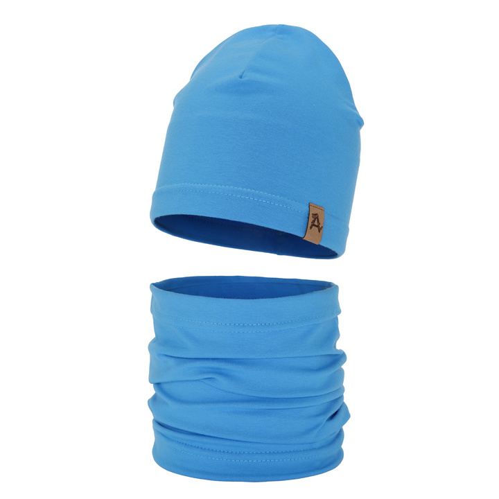 Set primăvară-toamnă pentru băieți: Căciulă și fular circular albastru Griffin