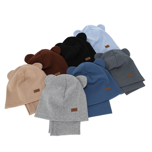 Set primăvară-toamnă pentru băieți: Căciulă și fular circular, maro Gregory