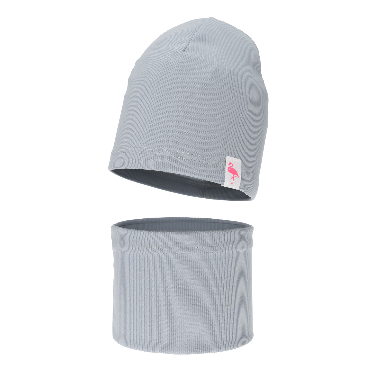 Set de primăvară-toamnă pentru fete bumbac: căciulă și fular circular, gri, Rumilla