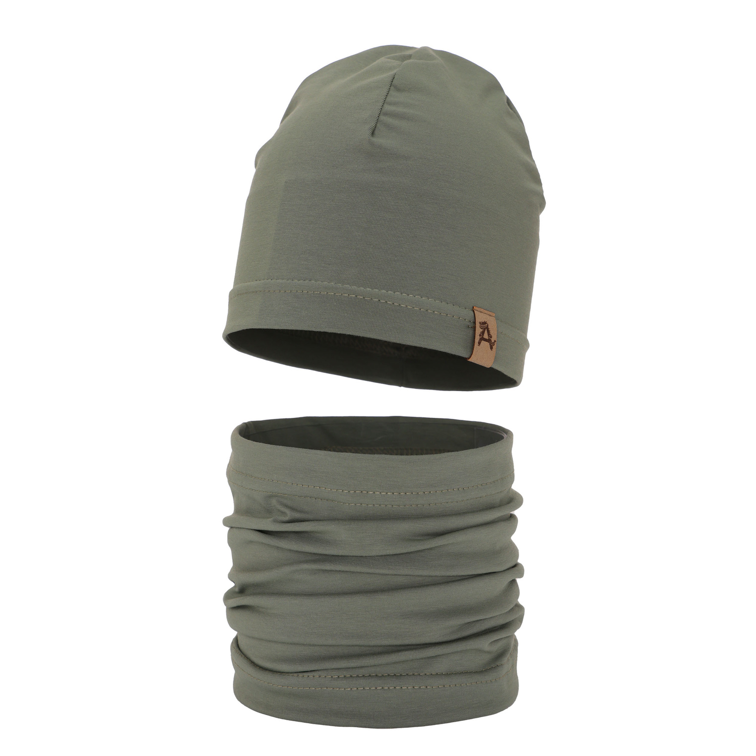 Set primăvară-toamnă pentru băieți: Căciulă și fular circular verde Griffin