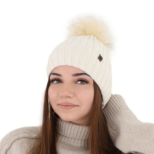 Căciulă de iarnă pentru femei, gri, lână merino Texa