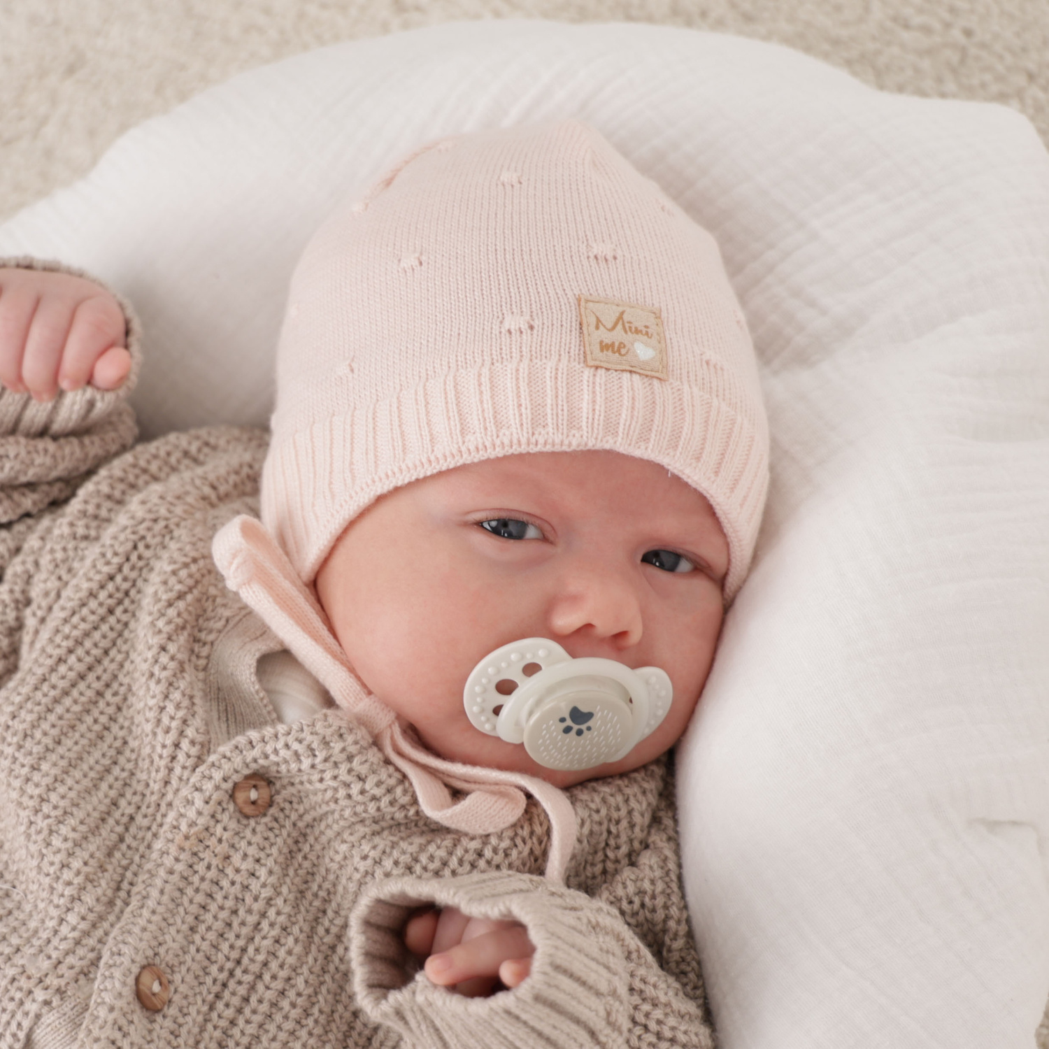 Căciulă de primăvară-toamnă pentru fete ecru Celine