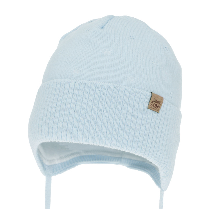 Căciulă de primăvară-toamnă pentru băieți, albastru deschis, cu urechi, Leif