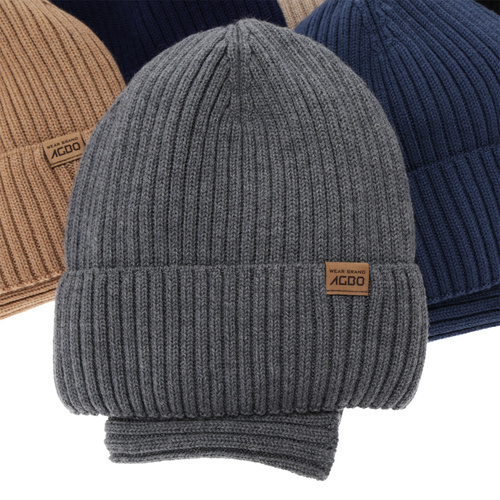 Căciulă și fular circular pentru băieți, iarnă, 100% lână merino, căptușit cu lână merino, camel, Domin