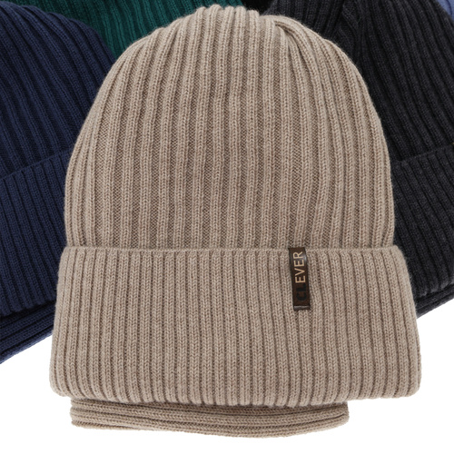 Set de iarnă pentru băieți: Căciulă și fular circular, negru, 100% lână merino, Gizmo