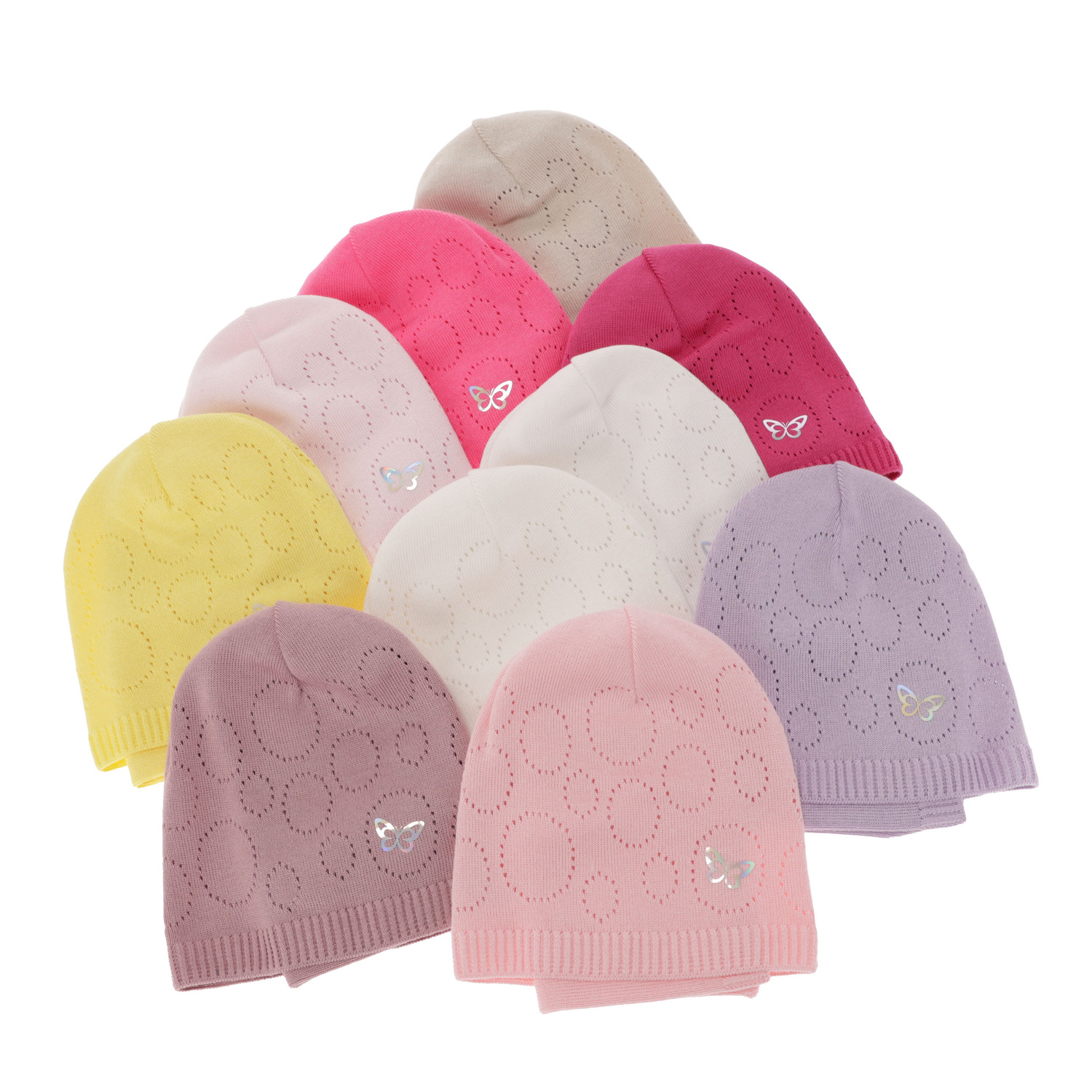 Set de primăvară-toamnă pentru fete: căciulă și fular circular, cu bumbac, bej Amarilla