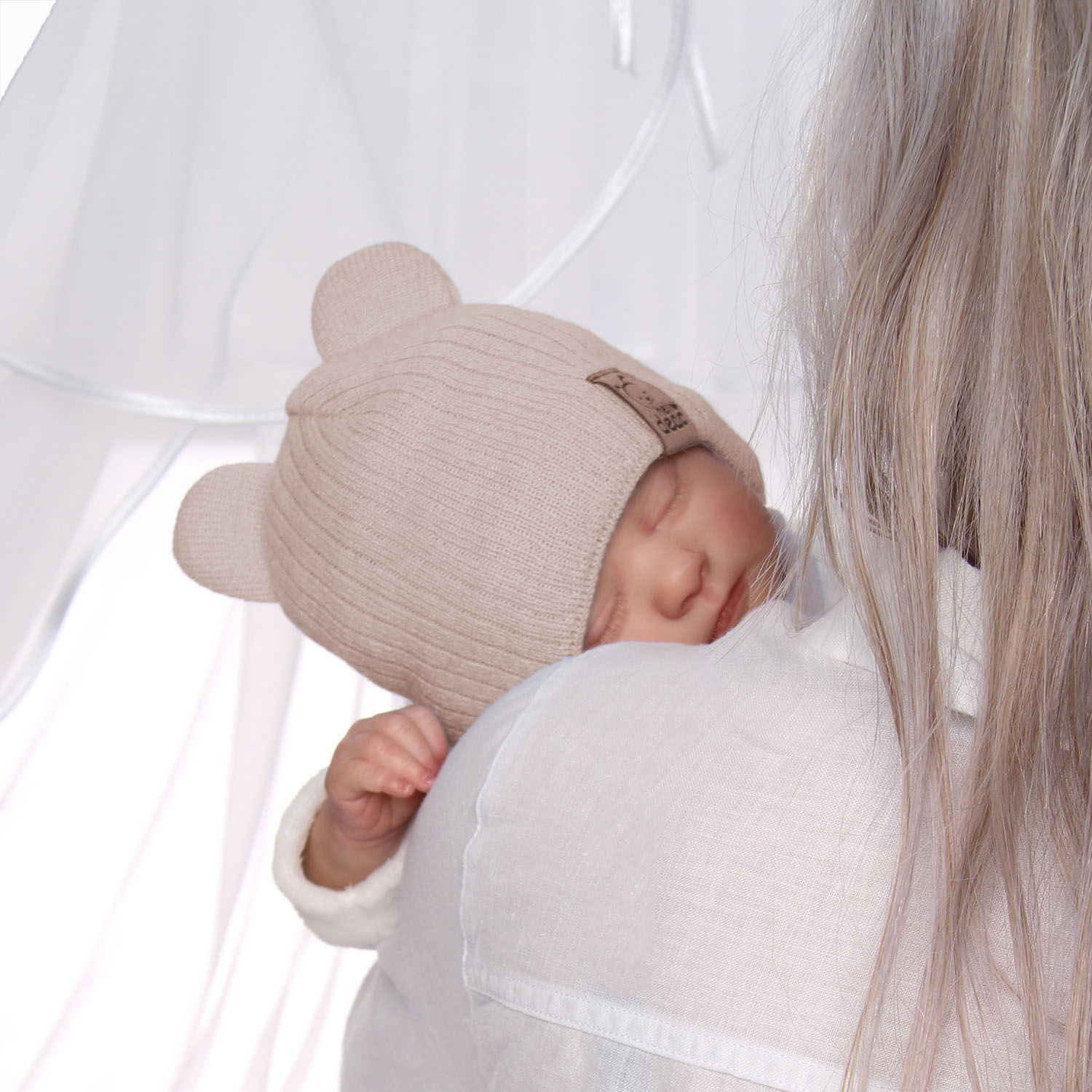 Căciulă de primăvară-toamnă pentru fete gri cu urechi Pigi