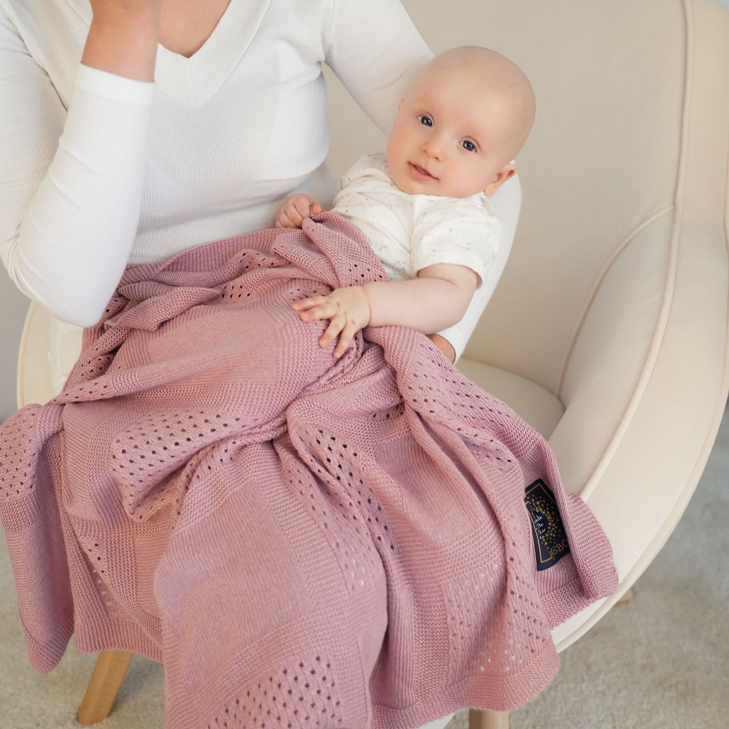 Pătură din bambus - bumbac pentru bebeluși gri Domino