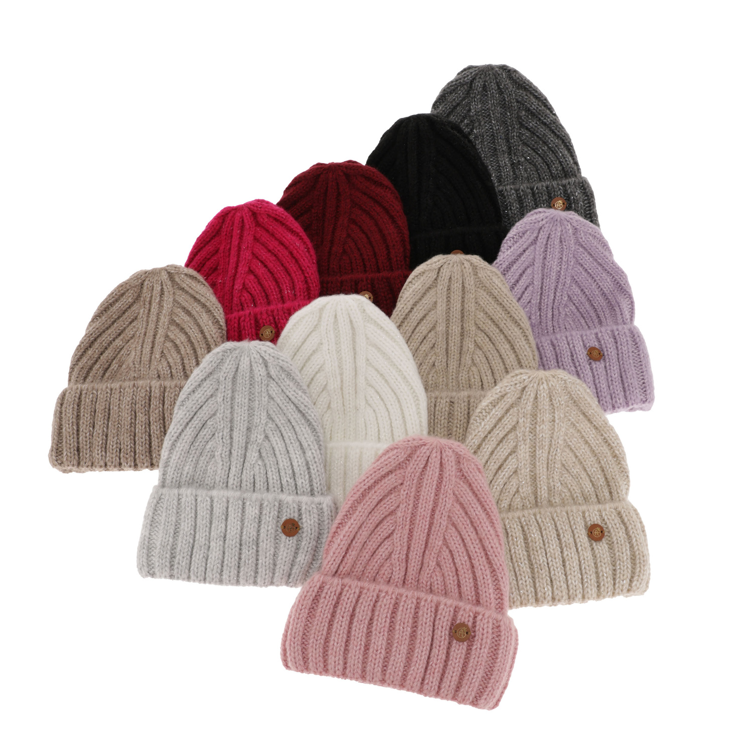 Caciula de iarna pentru femei violet din lână merino Pamira