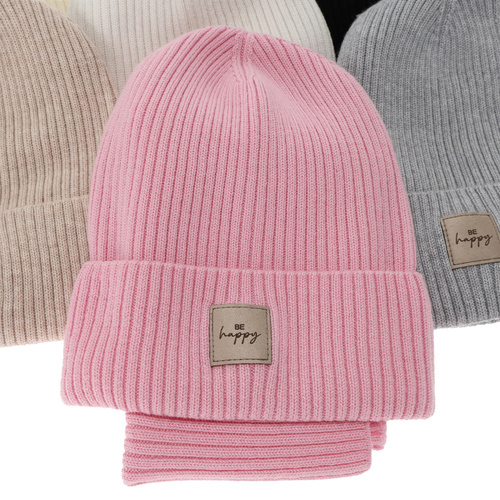 Set de primăvară-toamnă pentru fete: căciulă și fular circular, gri, 100%, lână merino, Vanita