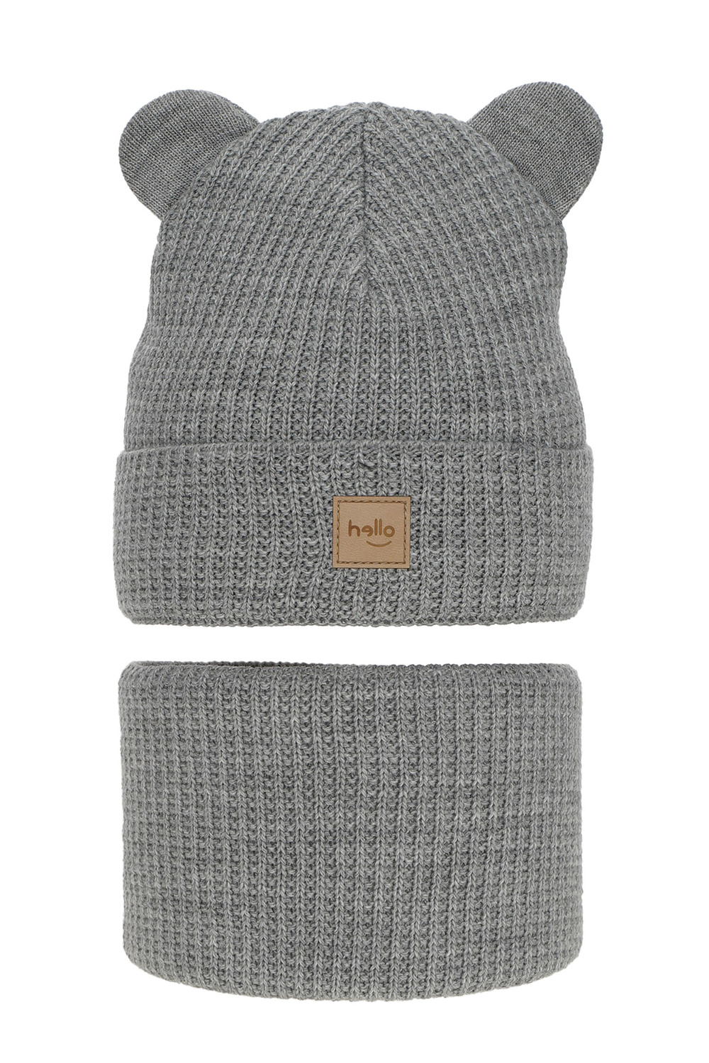 Set de iarnă pentru băieți: Căciulă și fular circular gri Michael