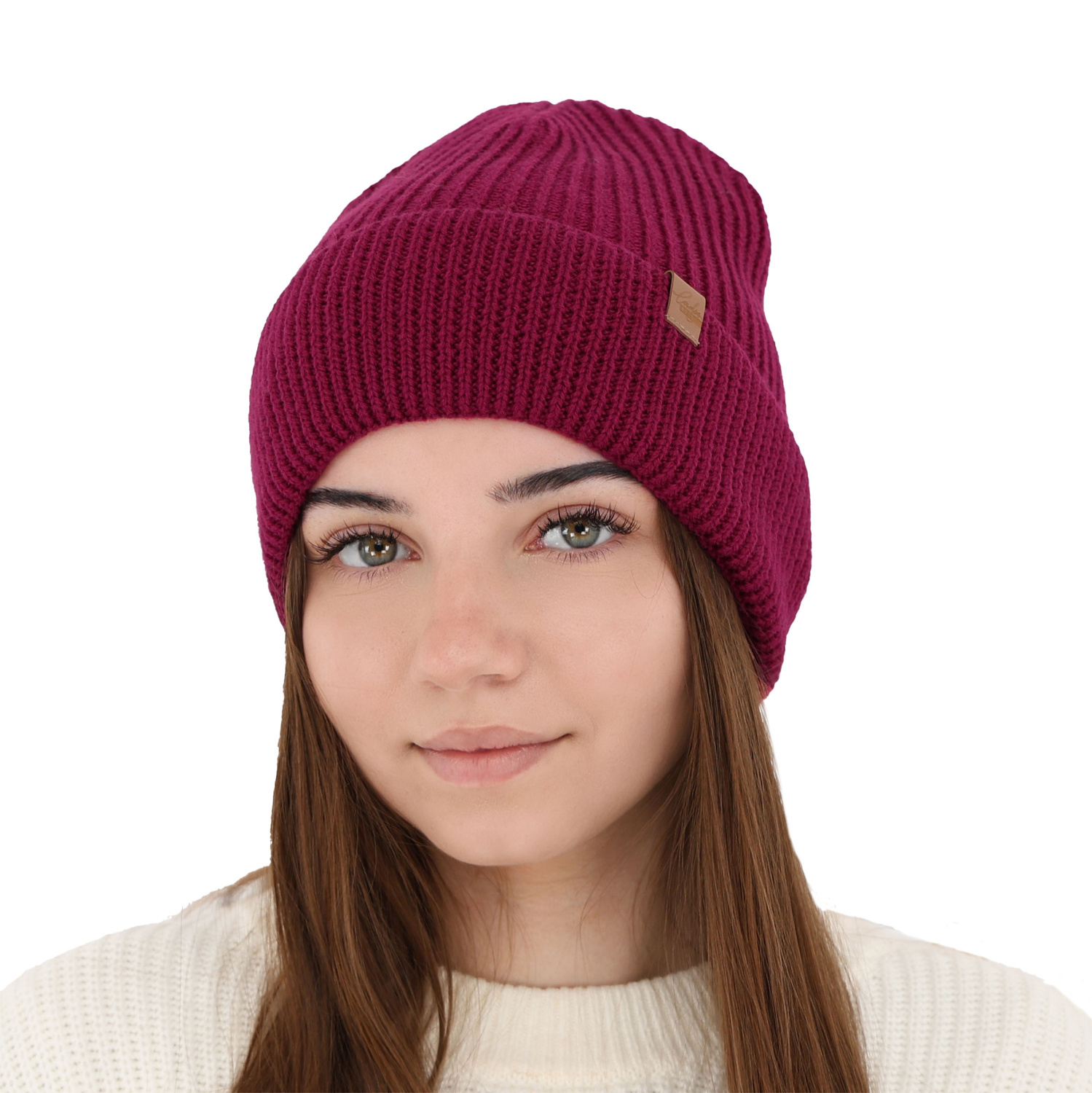 Căciulă de iarnă pentru femei bej 100% lână merino extra fină Isla