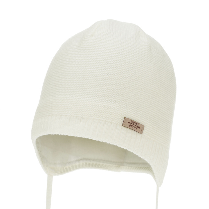 Căciulă de primăvară-toamnă pentru fete, cremă, cu urechi, Svenja