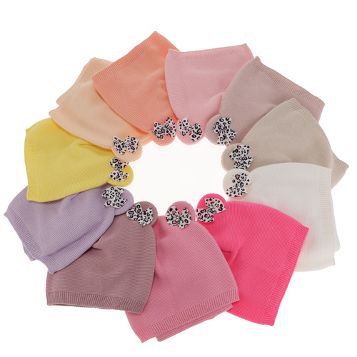 Set de primăvară-toamnă pentru fete: căciulă și fular circular, cu bumbac, bej Nicolette