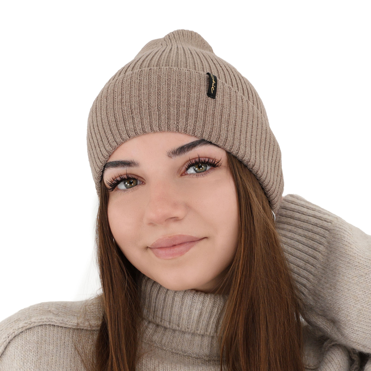 Căciulă de iarnă pentru femei albastră 100% lână merino extra fină Megan