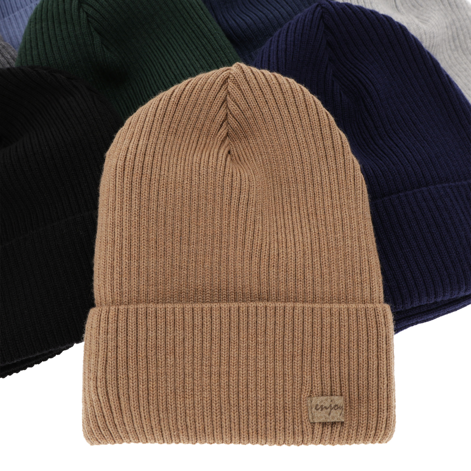 Set primăvară-toamnă pentru băieți: căciulă și fular circular, bej închis, 100% lână merino, Intro