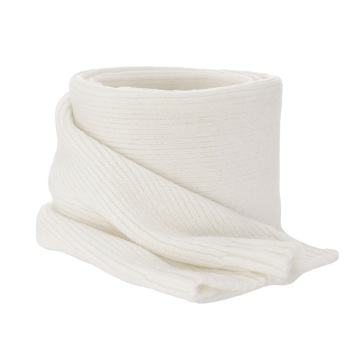 Fular de iarnă pentru femei alb din lână merino Loretta