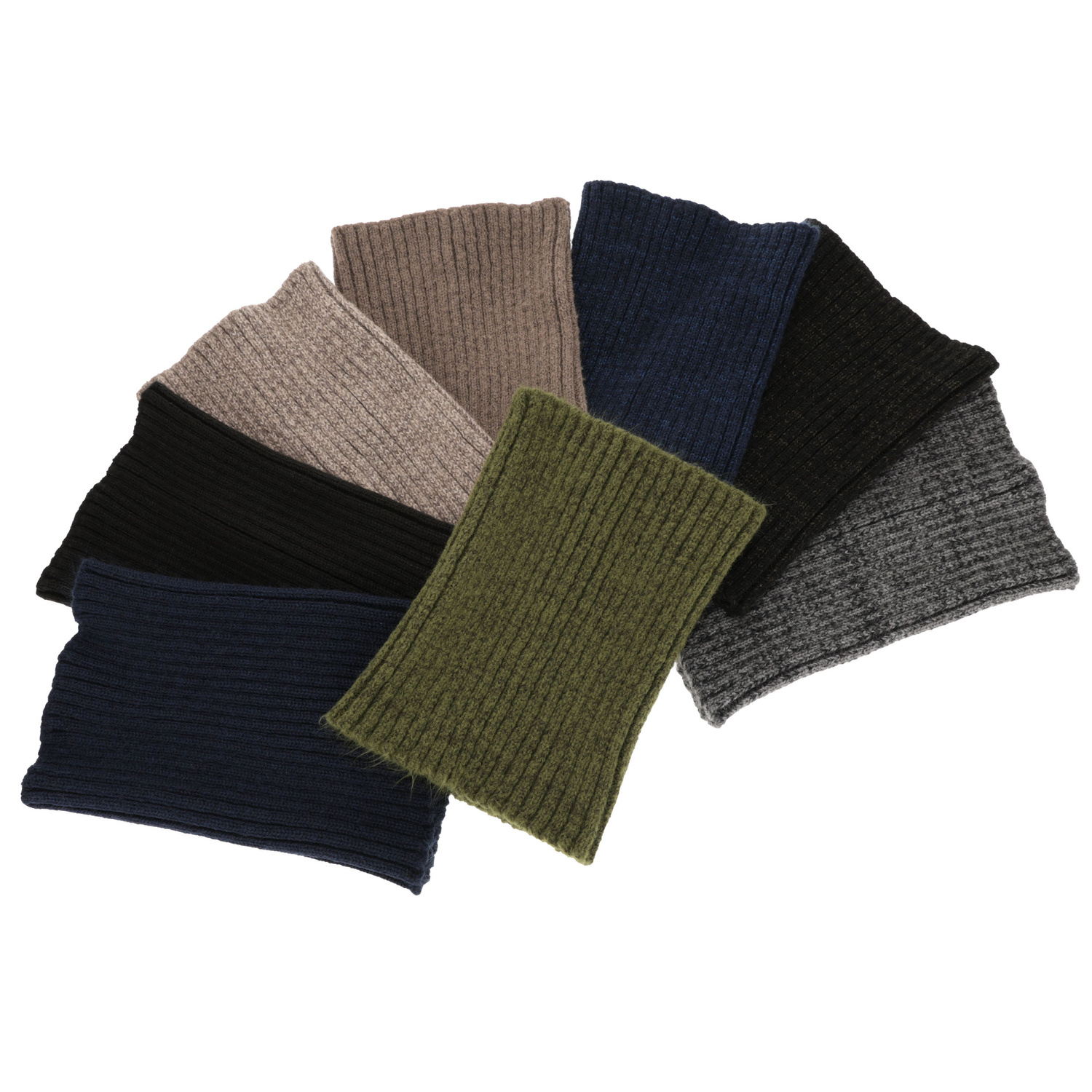 Fular circular de iarnă pentru bărbați verde lână merino Best