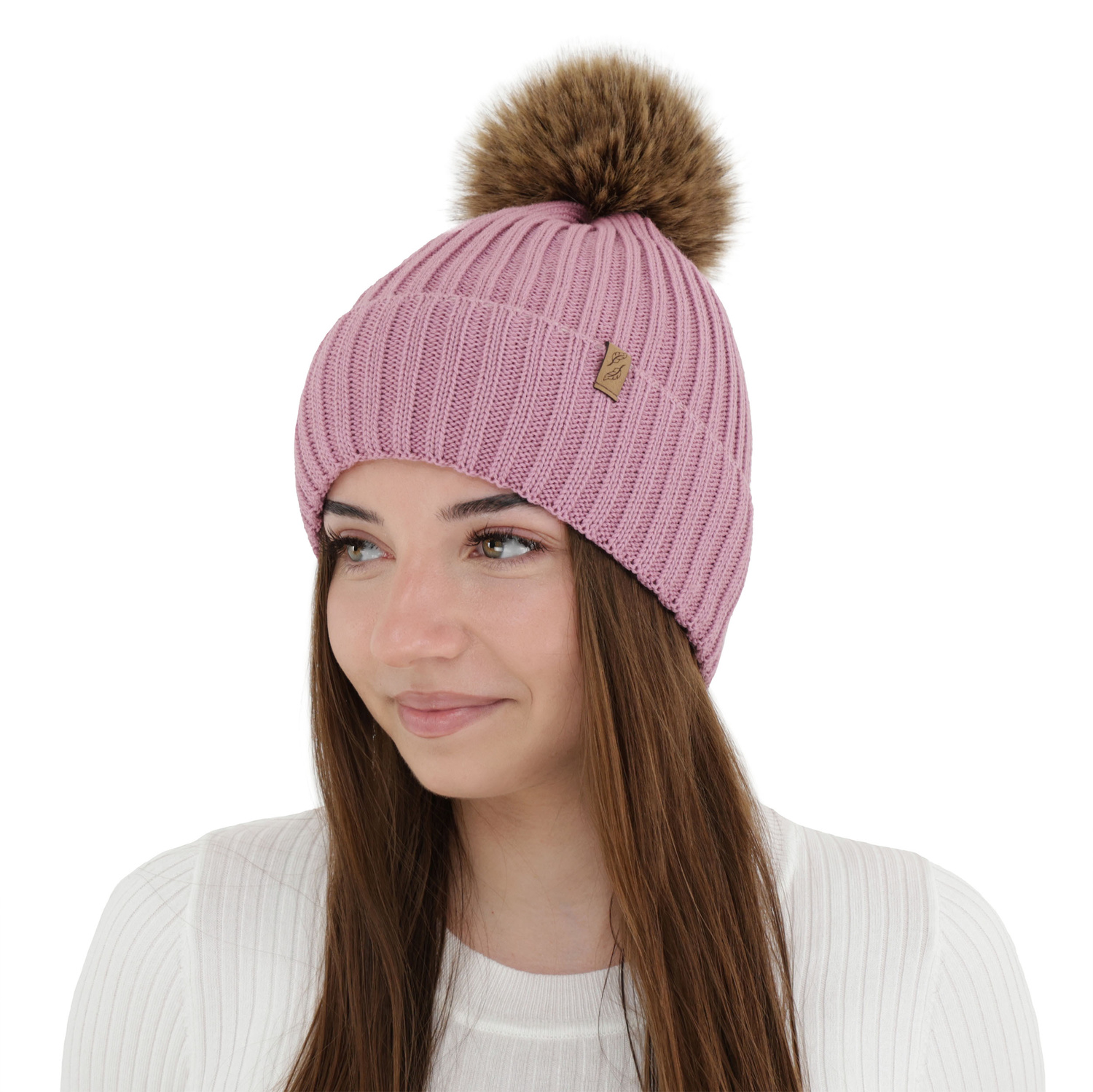 Căciulă de iarnă pentru femei, violet, cu lână merino, Zamira