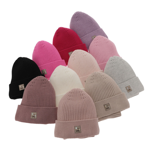 Set de iarnă pentru fete: căciulă și fular circular ecru Georgina