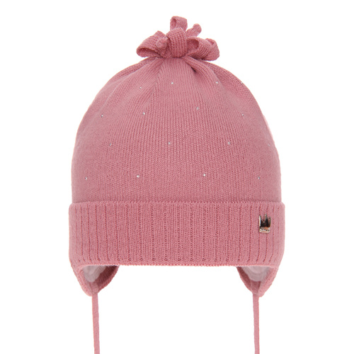 Căciulă de primăvară-toamnă pentru fete roz cu urechi Oliwka