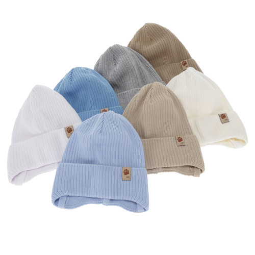 Căciulă de primăvară-toamnă pentru băieți, maro închis, cu urechi, 100% bumbac, Elmar