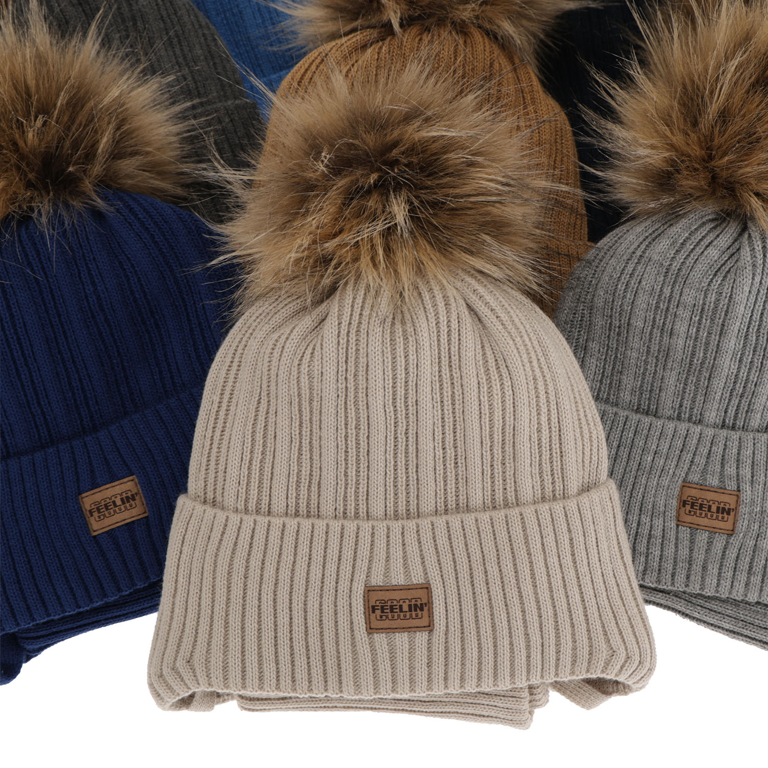 Set de iarnă pentru băieți: Căciulă și fular circular negru cu pompon Eger