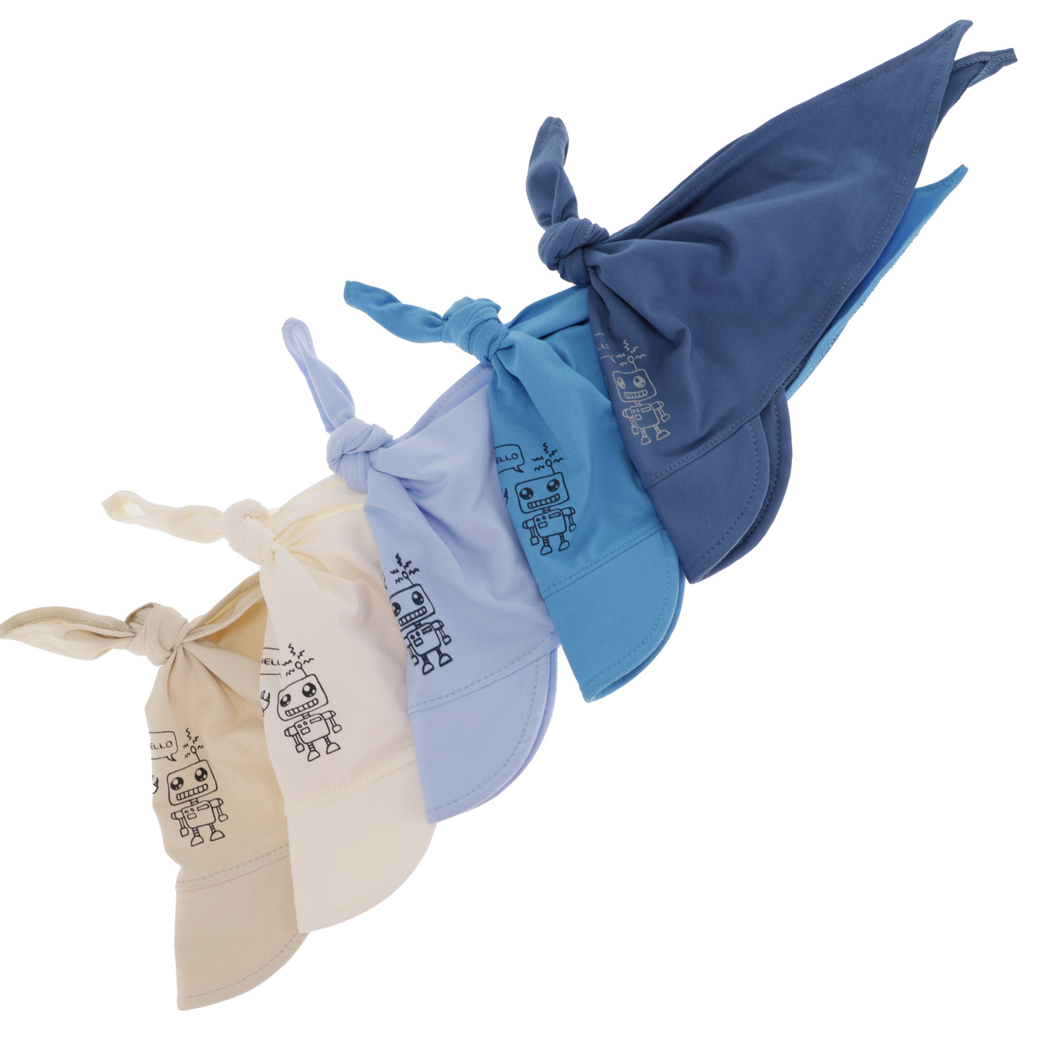 Căciulă cu cozoroc din bumbac de vară pentru băiat albastru Robik