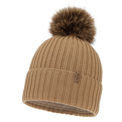 Căciulă de iarnă pentru femei, camel, cu lână merino, Zamira