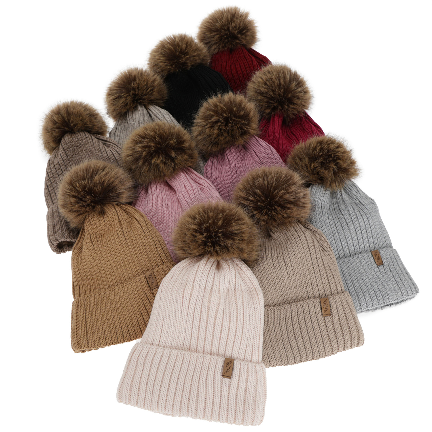 Căciulă de iarnă pentru femei, camel, cu lână merino, Zamira