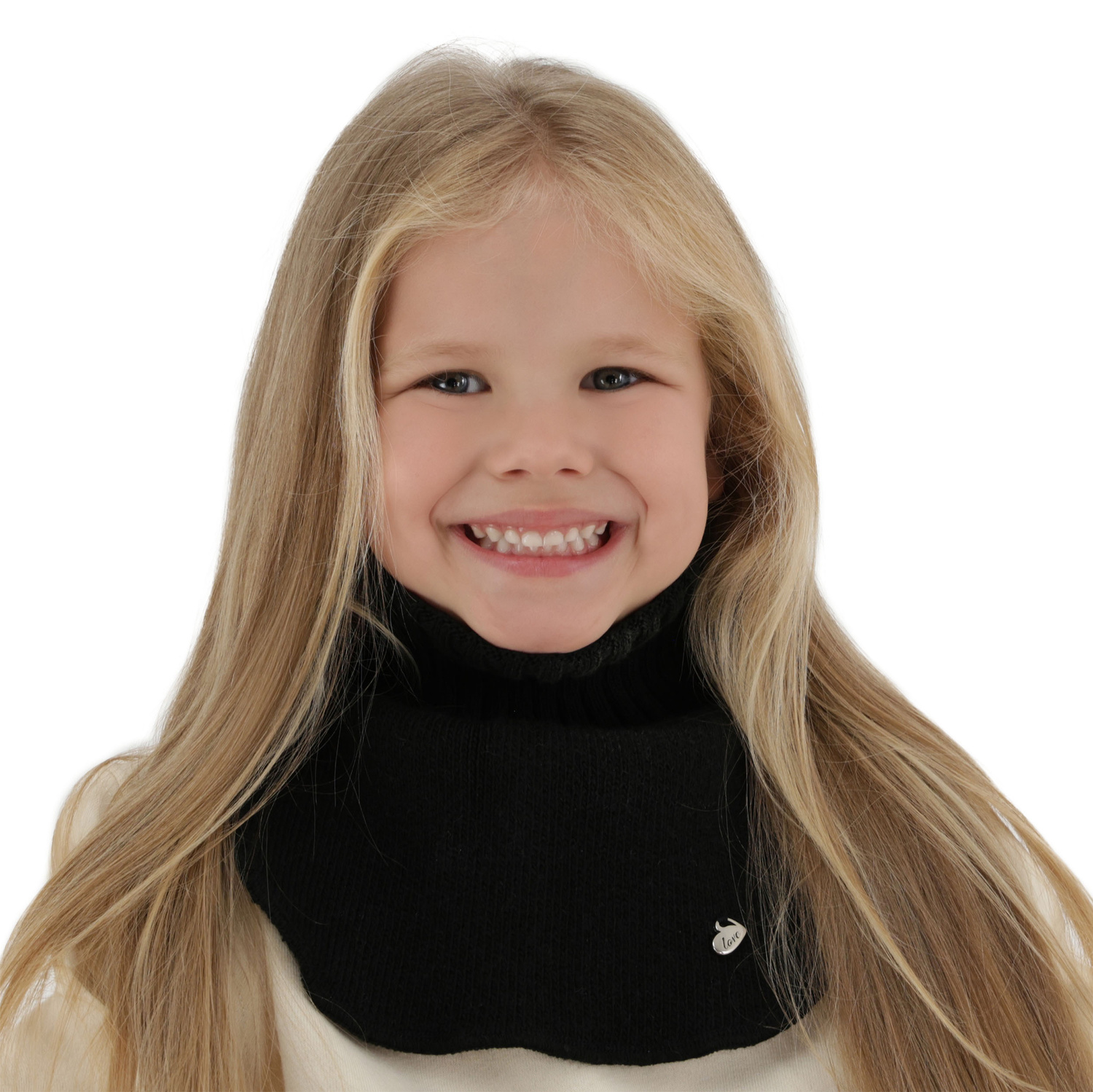 Fular circular de iarnă pentru fete negru Pixi